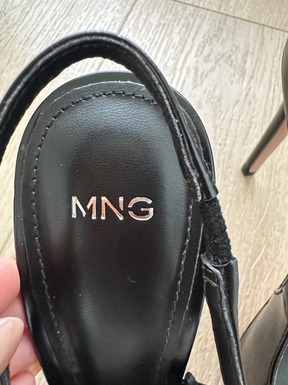 Mango MNG Black Slingback Heels - Picture 2 of 10